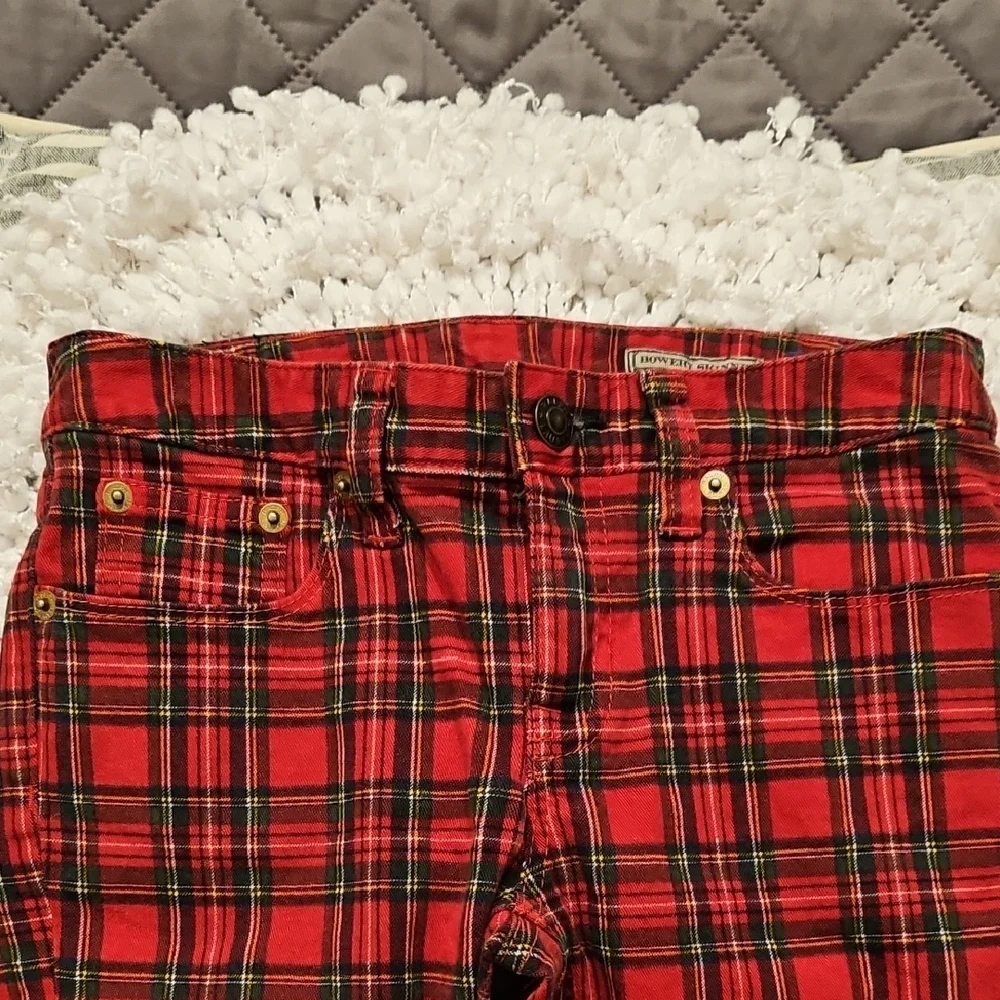 Ralph Lauren Girls Red Plaid Stretch Jeans